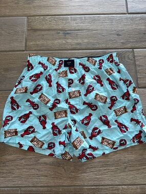 Aeropostale Mint Green Boxer Shorts with Red Lobster Print